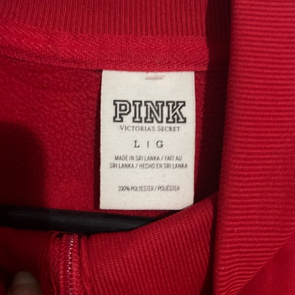 Pink collection by Victoria’s secret red zip up sweatshirt. NWOT - Picture 3 of 6